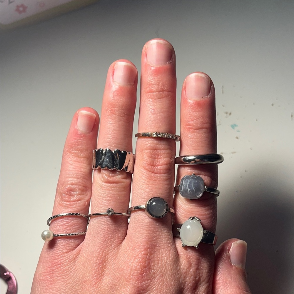 Silver ring set